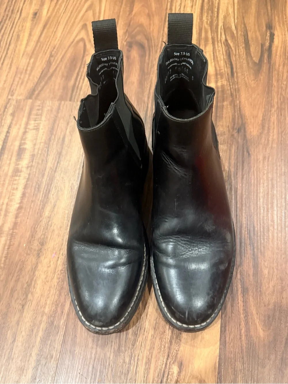 Thursday Boot Company Duke Everyday Men's Chelsea Boot Size 7.5 Black Leather